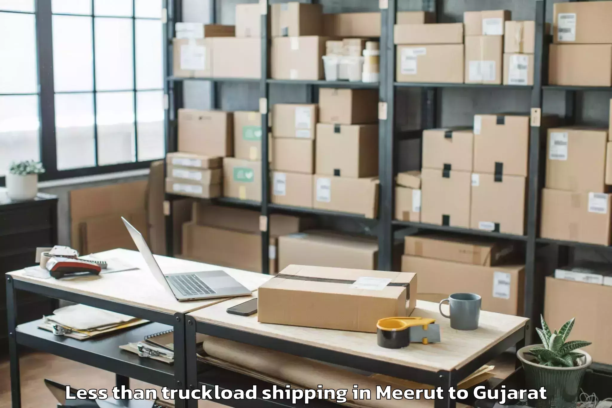 Book Meerut to Delvada Less Than Truckload Shipping